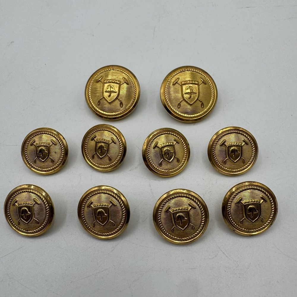 Ralph Lauren Gold Buttons Replacement  Polo Helmet Mallet 15mm 20mm Full Set 10